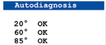 自動診斷功能： 標準板 OK - 校準 OK