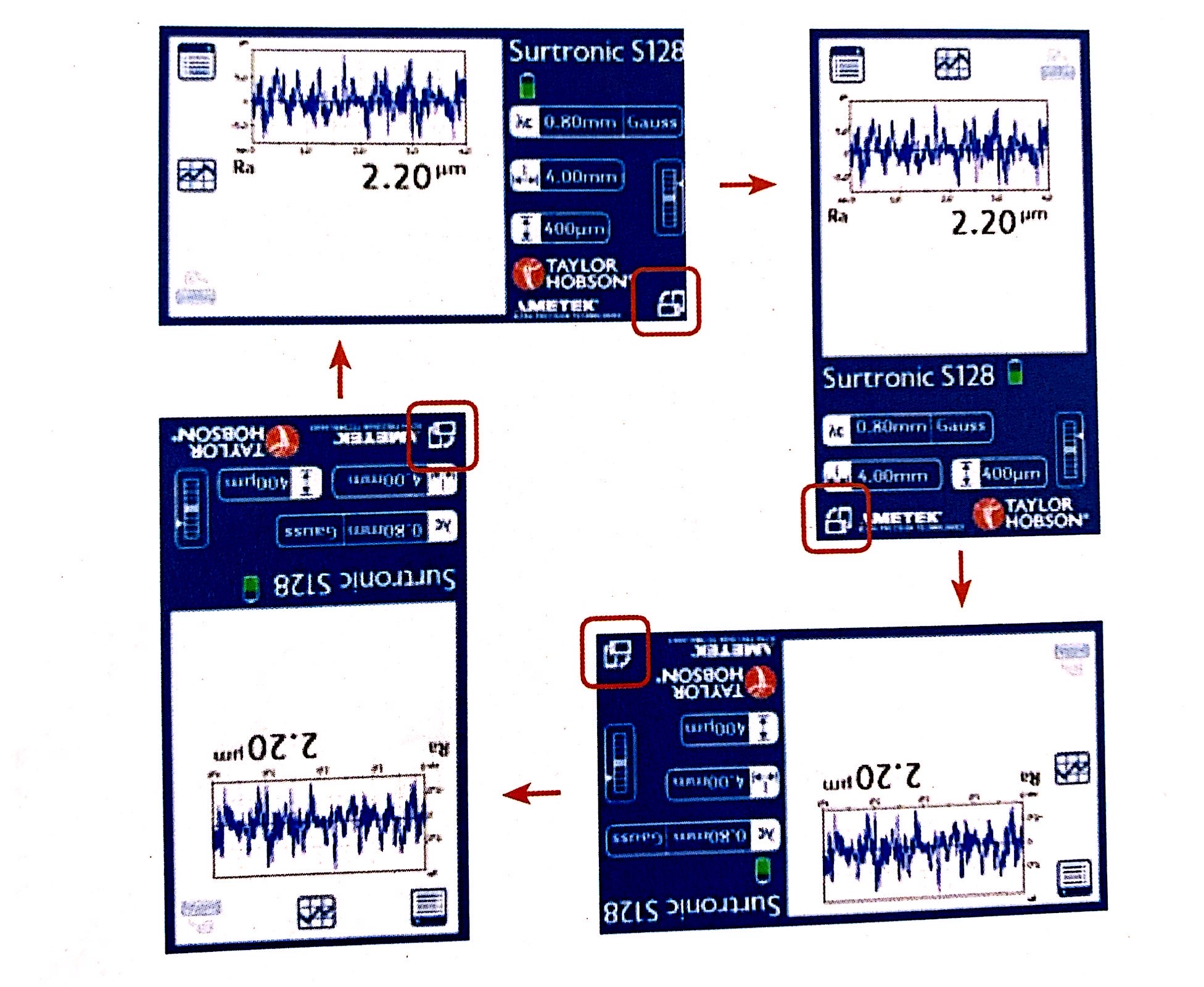 泰勒粗糙度儀顯示屏幕可旋轉