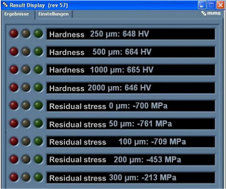 3MA殘余應力無損測試結果顯示界面之一