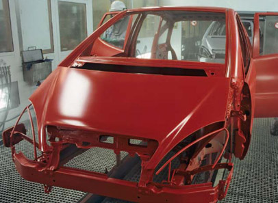 Car body after the painting process